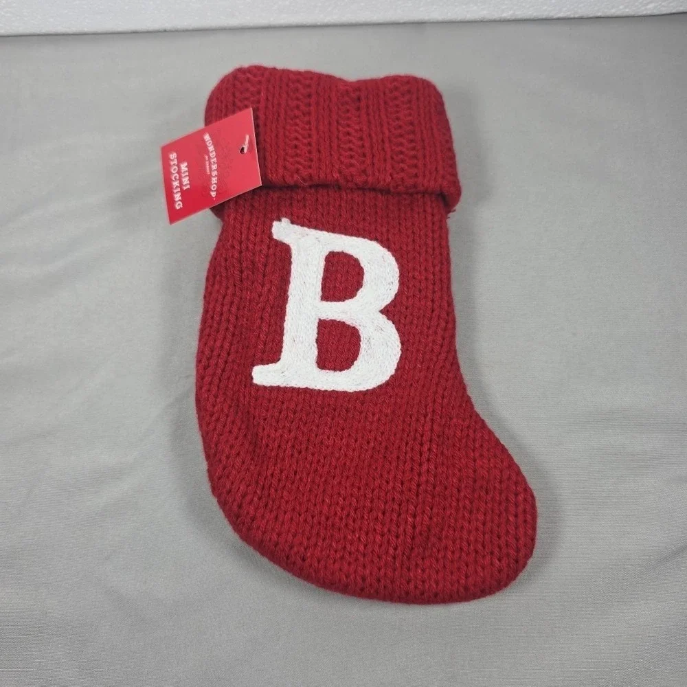 Letter B‎ Wondershop Monogram Mini Christmas Stocking Initial Red Knit Target